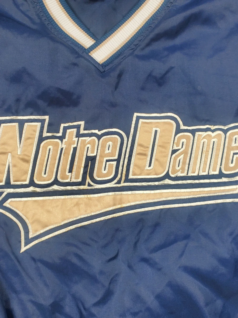 Vintage Starter Notre Dame Fighting Irish Pullover Windbreaker Jacket XXL Blue